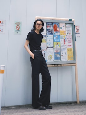 「アイテム（スラックス）」を使った、eiji_fukui03さん（メンズ・181cm）の夏コーディネート