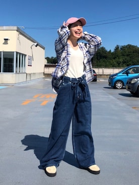 「BACK NUMBER（バックナンバー）のアイテム（キャップ）」を使った、マツミ(相互フォロー)さん（レディース・160cm）の夏コーディネート