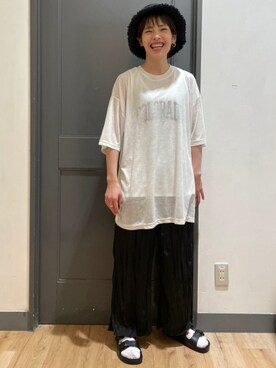 「Right-on（ライトオン）のアイテム（帽子）」を使った、マツミ(相互フォロー)さん（レディース・160cm）の夏コーディネート