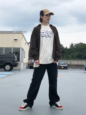 「Levi's」｜「アイテム（キャップ）」を使った、マツミ(相互フォロー)さん（レディース・160cm）の秋コーディネート