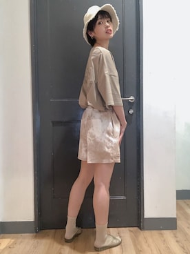 「CAMP7（キャンプセブン）のアイテム（パンツ）」を使った、マツミ(相互フォロー)さん（レディース・160cm）の夏コーディネート