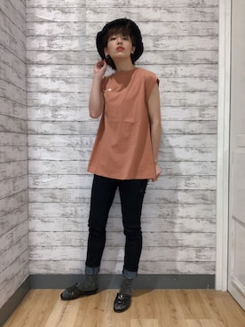 「RAG MACHINE（ラグマシーン）のアイテム（ハット）」を使った、マツミ(相互フォロー)さん（レディース・160cm）の夏コーディネート