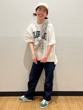 「Right-on（ライトオン）のアイテム（キャップ）」を使った、マツミ(相互フォロー)さん（レディース・160cm）の春コーディネート
