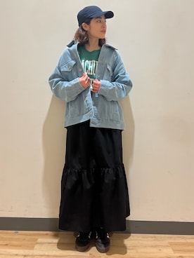 「Right-on（ライトオン）のアイテム（キャップ）」を使った、マツミ(相互フォロー)さん（レディース・160cm）の春コーディネート