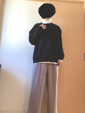 「Kappa（カッパ）のアイテム（スラックス）」を使った、みやごさん（メンズ・173cm）の秋コーディネート