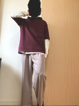 「Kappa（カッパ）のアイテム（スラックス）」を使った、みやごさん（メンズ・173cm）の秋コーディネート