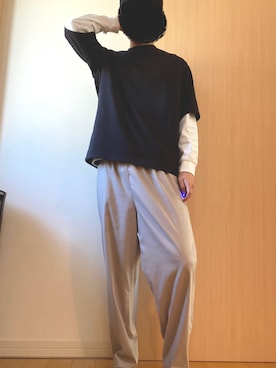 「Kappa（カッパ）のアイテム（スラックス）」を使った、みやごさん（メンズ・173cm）の秋コーディネート
