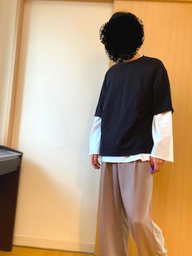 「Kappa（カッパ）のアイテム（スラックス）」を使った、みやごさん（メンズ・173cm）の秋コーディネート