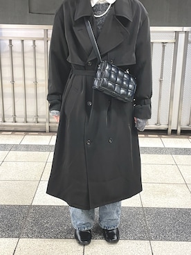 「adrer」｜「アイテム（トレンチコート）」を使った、ririviviさん（メンズ・170cm）の冬コーディネート