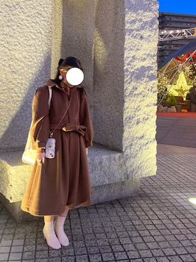 「merrylatte（メリーラテ）のアイテム」を使った、momoさん（レディース・156cm）の冬コーディネート