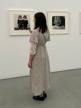 「GU（ジーユー）のアイテム（ワンピース、グレー系）」を使った、momoさん（レディース・156cm）の夏コーディネート