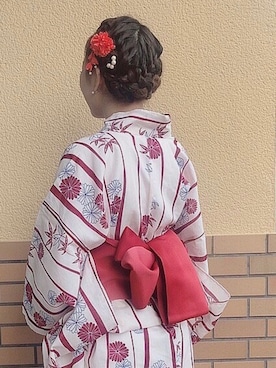 「GU（ジーユー）のアイテム（アクセサリー、ホワイト系）」を使った、momoさん（レディース・156cm）の夏コーディネート