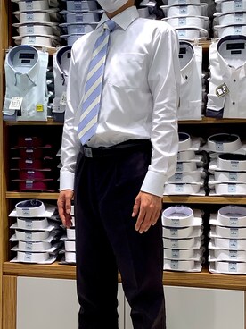 「ストライプネクタイ」｜SHIRTS PLAZA 長町ララガーデン店さん（メンズ・176cm）の夏コーディネート