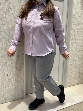 「アイテム（ビジネスシャツ）」を使った、BRICK HOUSE シャツ工房 徳重ヒルズウォーク店さん（レディース・155cm）の冬コーディネート
