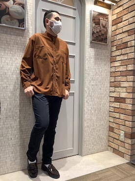 「アイテム（シャツ/ブラウス）」を使った、BRICK HOUSE シャツ工房 徳重ヒルズウォーク店さん（メンズ・185cm）の秋コーディネート