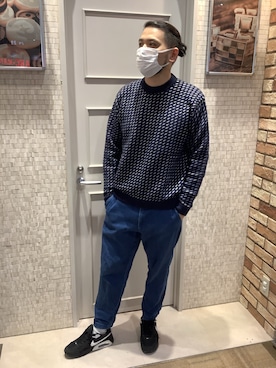 「アイテム（ニット/セーター）」を使った、BRICK HOUSE シャツ工房 徳重ヒルズウォーク店さん（メンズ・185cm）の秋コーディネート