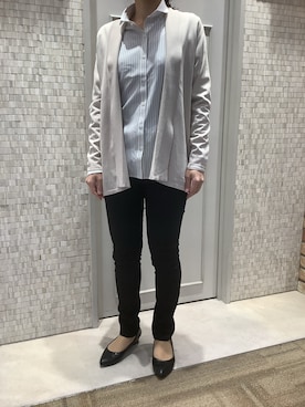 「アイテム（ビジネスシャツ）」を使った、BRICK HOUSE シャツ工房 徳重ヒルズウォーク店さん（レディース・153cm）の春コーディネート