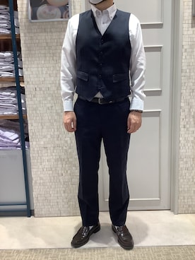 「アイテム（ビジネスシャツ）」を使った、BRICK HOUSE シャツ工房 徳重ヒルズウォーク店さん（メンズ・182cm）の夏コーディネート