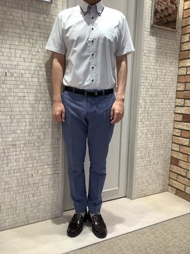 「インナー付き」｜BRICK HOUSE シャツ工房 徳重ヒルズウォーク店さん（メンズ・182cm）の夏コーディネート