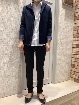 「アイテム（ビジネスシャツ）」を使った、BRICK HOUSE シャツ工房 徳重ヒルズウォーク店さん（レディース・155cm）の冬コーディネート
