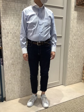 「アイテム（ビジネスシャツ）」を使った、BRICK HOUSE シャツ工房 徳重ヒルズウォーク店さん（メンズ・170cm）の春コーディネート