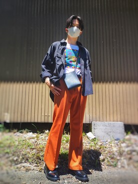 「ドレスシューズ」｜「アイテム（スニーカー）」を使った、SINNさん（メンズ・176cm）の夏コーディネート