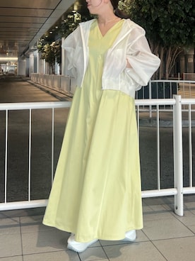 「シアー素材」｜「アイテム（ジャケット/アウター）」を使った、kahoさん（レディース・153cm）の夏コーディネート