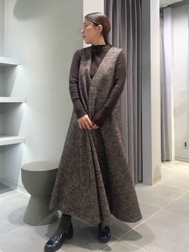 「アイテム（イヤーカフ）」を使った、kahoさん（レディース・153cm）の秋コーディネート