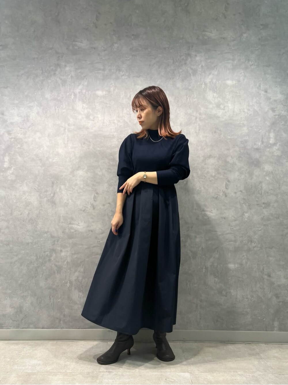 未使用 完売品✨エレンディーク タックボリュームF&Fロングワンピース 切り替え ELENDEEK（エレンディーク）の「タックボリュームF&Fワンピース