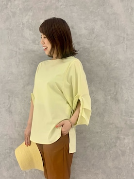 「ELENDEEK」｜「アイテム（帽子）」を使った、kahoさん（レディース・153cm）の春コーディネート