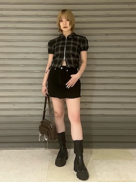 「秋」｜「アイテム（ブーツ）」を使った、wakabaさん（レディース・154cm）の夏コーディネート