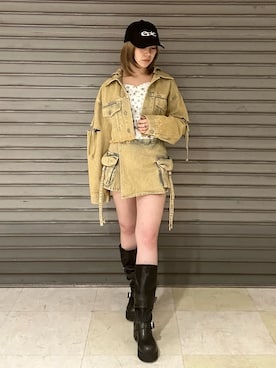 「アイテム（帽子）」を使った、wakabaさん（レディース・154cm）の春コーディネート