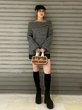 「EMODA（エモダ）のバルキープランプフィットブーツ（ブーツ）」を使った、wakabaさん（レディース・154cm）の秋コーディネート