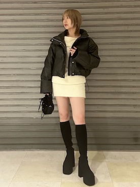 「アイテム（ワンピース/ドレス）」を使った、wakabaさん（レディース・154cm）の冬コーディネート