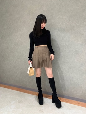 「ハイネックトップス」｜wakabaさん（レディース・154cm）の秋コーディネート