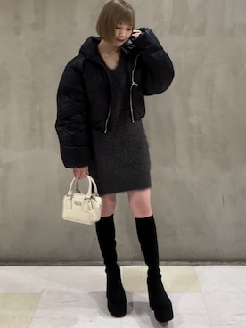 「シャギー」｜「アイテム（ワンピース/ドレス）」を使った、wakabaさん（レディース・154cm）の冬コーディネート