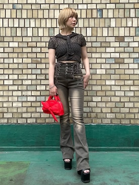 「EMODA（エモダ）のサイドオープンバルキーサンダル（サンダル）」を使った、wakabaさん（レディース・154cm）の夏コーディネート