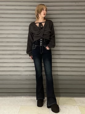 「EMODA（エモダ）のアイテム（ニット/セーター）」を使った、wakabaさん（レディース・154cm）の秋コーディネート