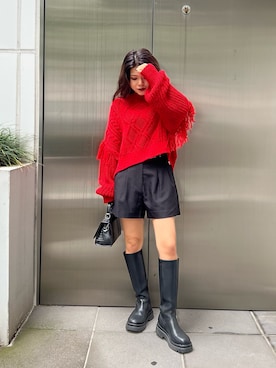 鈴木華澄さん(レディース・153cm)の秋コーディネート