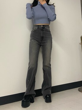 鈴木華澄さん（レディース・153cm）の冬コーディネート