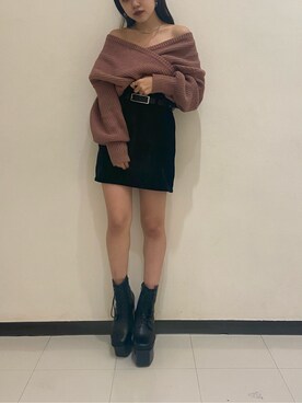 鈴木華澄さん(レディース・153cm)の冬コーディネート