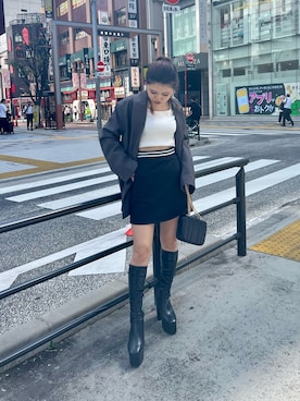 鈴木華澄さん(レディース・153cm)の秋コーディネート