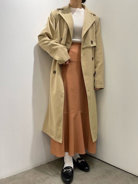 「アイテム（トレンチコート）」を使った、chiharuさん（レディース・160cm）の冬コーディネート