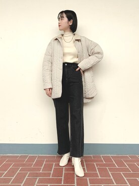 「instagramフォローお願いします」｜「アイテム（ジャケット/アウター）」を使った、tsuyuさん（レディース・161cm）の秋コーディネート