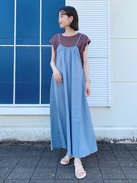 「instagramフォローお願いします」｜「アイテム（ワンピース/ドレス）」を使った、tsuyuさん（レディース・161cm）の夏コーディネート