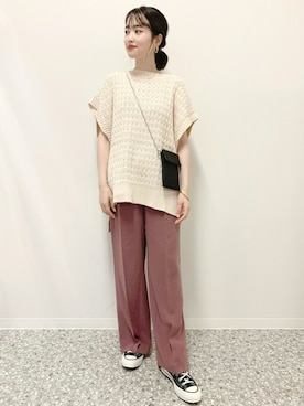 「ITEMS URBANRESEARCH（アイテムズ アーバンリサーチ）のアイテム（ベスト）」を使った、tsuyuさん（レディース・161cm）の夏コーディネート
