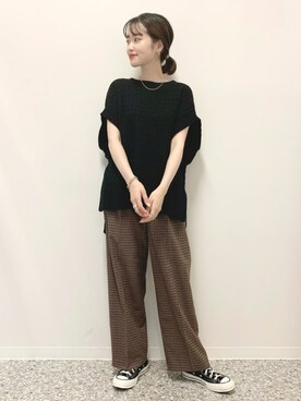 「ITEMS URBANRESEARCH（アイテムズ アーバンリサーチ）のアイテム（ベスト）」を使った、tsuyuさん（レディース・161cm）の夏コーディネート