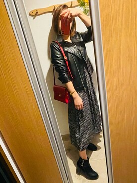 「AS KNOW AS plus（アズノゥアズプラス）のアイテム（ライダースジャケット）」を使った、nanaさん（レディース・160cm）の秋コーディネート