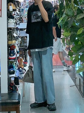 「G.O.C（ジーオーシー）のアイテム（デニムパンツ）」を使った、taraiwaさん（メンズ・183cm）の夏コーディネート