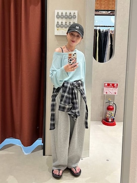 「アイテム（スウェットパンツ）」を使った、meg51さん（レディース・154cm・30代）の夏コーディネート